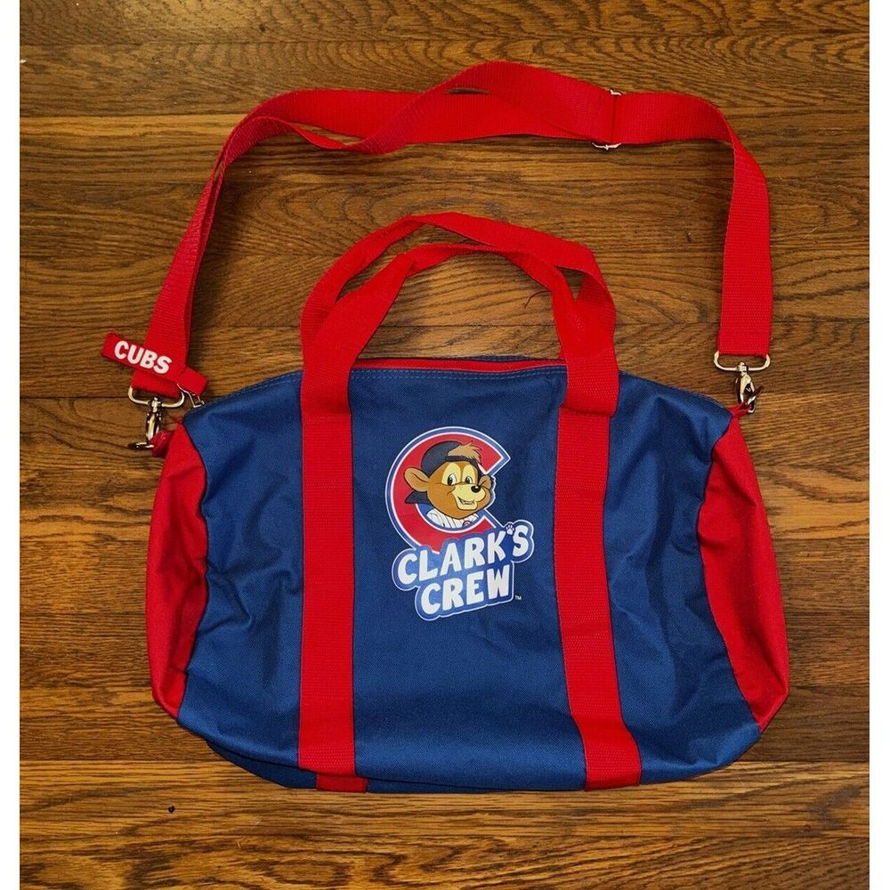 Chicago Cubs Clarks Crew Kids Club Duffel Bag Blue‎ Red Overnight Gym Giveaway